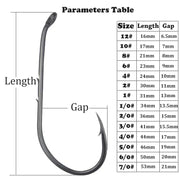 50pcs Double-backed 6/0 High Carbon Fishing Hooks by NZ Diver