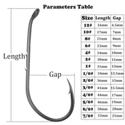 50pcs Double-backed 5/0 High Carbon Fishing Hooks by NZ Diver