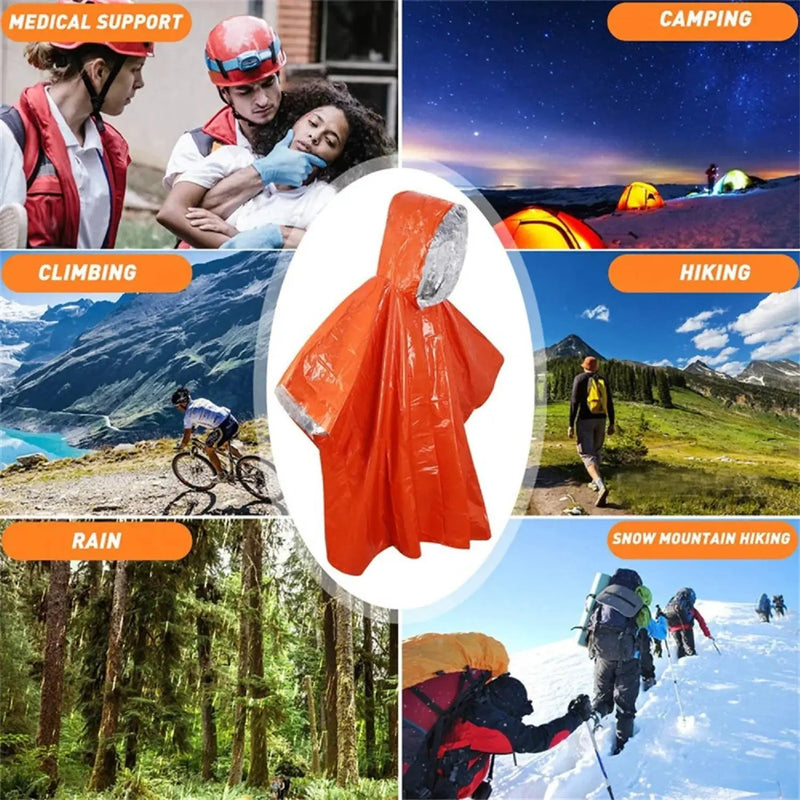 Ecotrek Emergency Thermal Blanket & Raincoat – Compact, Waterproof LCK7011 by ECOTREK