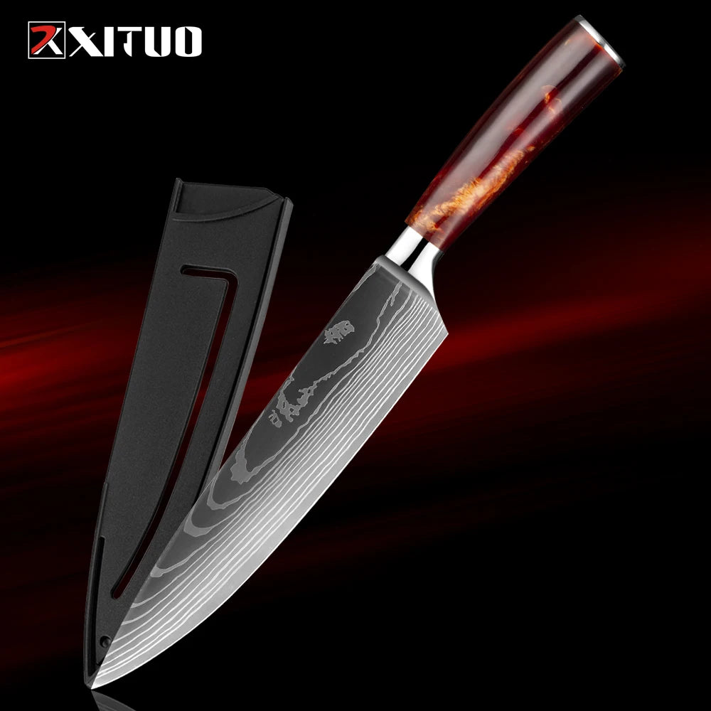 Chef Knife,8 Inch Professional Kitchen Chef Knife German Stainless Steel Ultra Sharp Kitchen Knife Chefs Knives Ergonomic Handle - Action Outdoors Kiwi