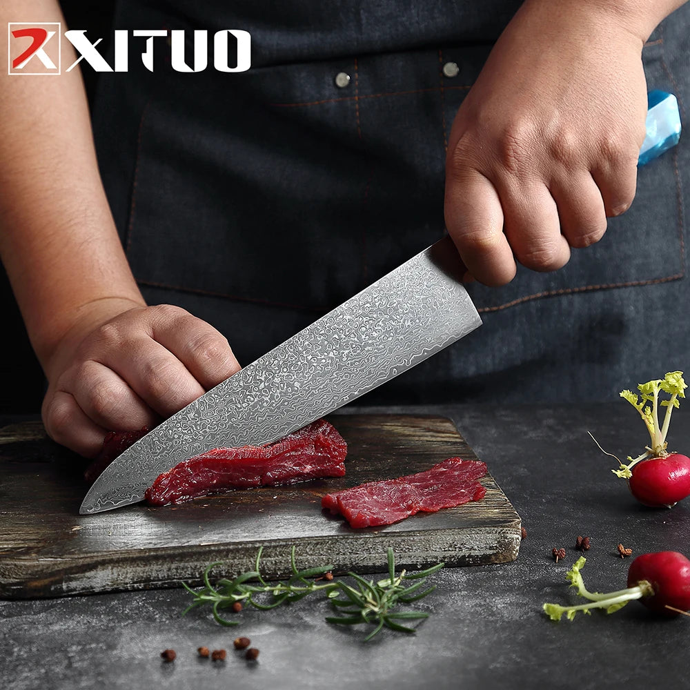 XITUO Damascus Knife Set Kitchen Knife Damascus Steel VG10 Chef Knife Santoku Knives Japanese Knife Home kitchen tools best gift - Action Outdoors Kiwi