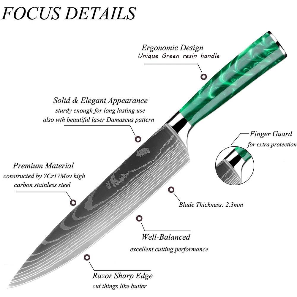 Chef Knife,8 Inch Professional Kitchen Chef Knife German Stainless Steel Ultra Sharp Kitchen Knife Chefs Knives Ergonomic Handle - Action Outdoors Kiwi