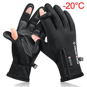 Desers Waterproof Winter Fishing Gloves With Two Finger Flip Conductive Tips Unisex Waterproof Winter Fishing Gloves Conductive Tips