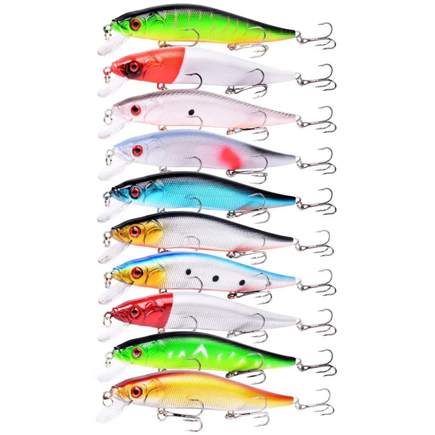 Aorace 1Pcs 14cm 21g Topwater wobbler 3D Eyes Fishing Lure Minnow Hard Bait 3 fish Hooks Crankbait Floating Fishing Tackle - Action Outdoors Kiwi