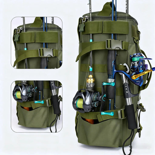 Desers Multifunctional Fishing Backpack With Rod Holders Waterproof Tackle Bag Multifunctional Fishing Backpack With Rod Holders