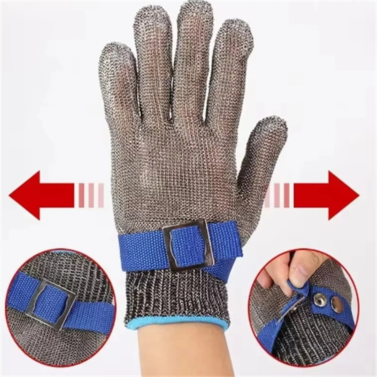 Stainless Steel Gloves Anti-cut Safety Cut Resistant Hand Protective Metal Meat Mesh Glove for Butcher Wire Knife Proof Stab - Action Outdoors Kiwi