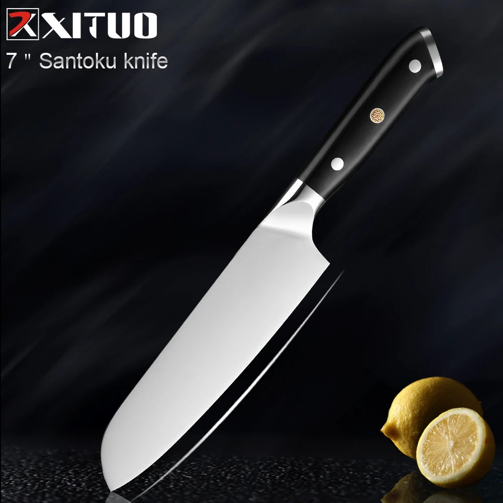XITUO German Stainless Steel Kitchen Knife 1-7PCS Chef Knife Sharp Santoku Knife Cleaver Paring Knives Boning knife Cooking Tool - Action Outdoors Kiwi