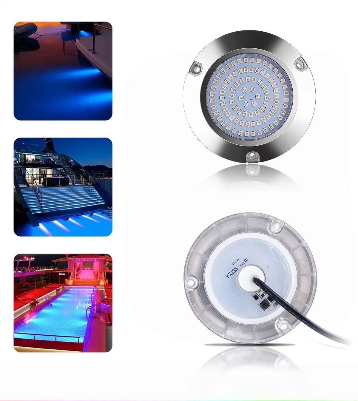 2pcs 120W LED Marine Yacht Lamp DC12V 24V 316L Stainless Steel IP68 Anti-corrosion Boat Underwater Light Saltwater Яхты Катера - Action Outdoors Kiwi