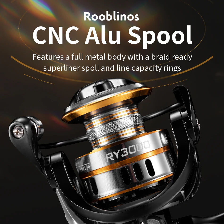 ROOBLINOS RY Spinning Reels Saltwater Freshwater Fishing Reel Ultralight Metal Frame Smooth And Tough High Speed Fishing Reels - Action Outdoors Kiwi