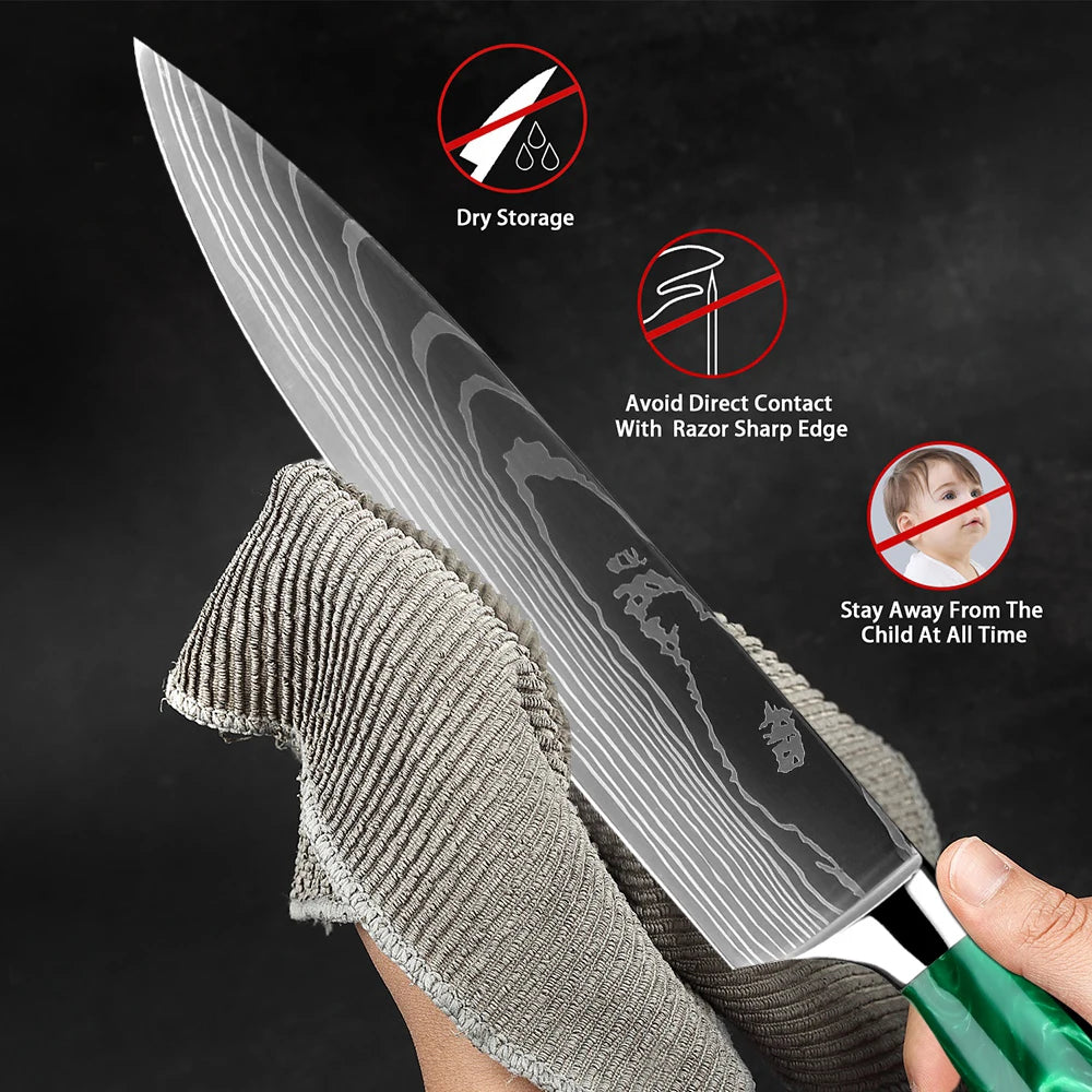 Chef Knife,8 Inch Professional Kitchen Chef Knife German Stainless Steel Ultra Sharp Kitchen Knife Chefs Knives Ergonomic Handle - Action Outdoors Kiwi