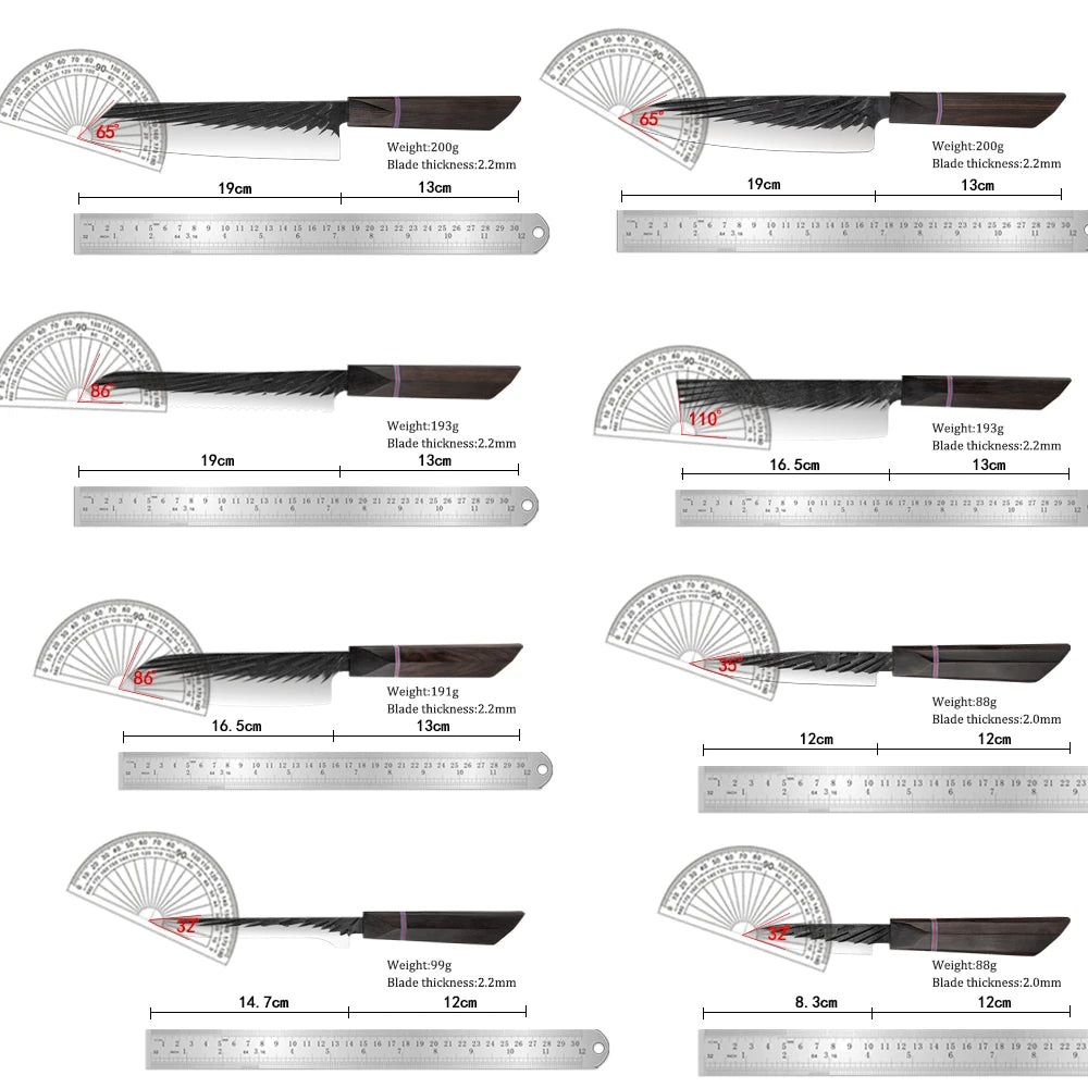 XITUO High Carbon Kitchen Knives Handmade Forged Japanese Sharp Chef Knife Set Cleaver Kiritsuke Santoku Utility Paring Knife - Action Outdoors Kiwi