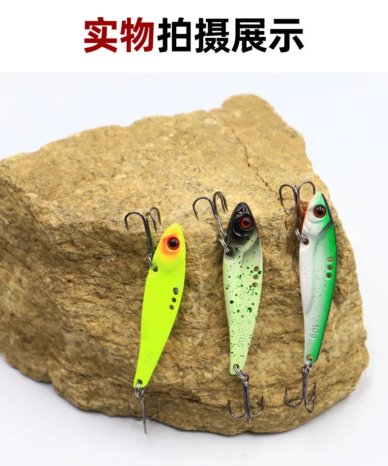 1Pcs 7g 10g 12g 14g Metal VIB Fishing Lure Vibration 3D Eyes Crank Lures Winter Sinking Hard Bait Swimbait Fishing Tackles - Action Outdoors Kiwi