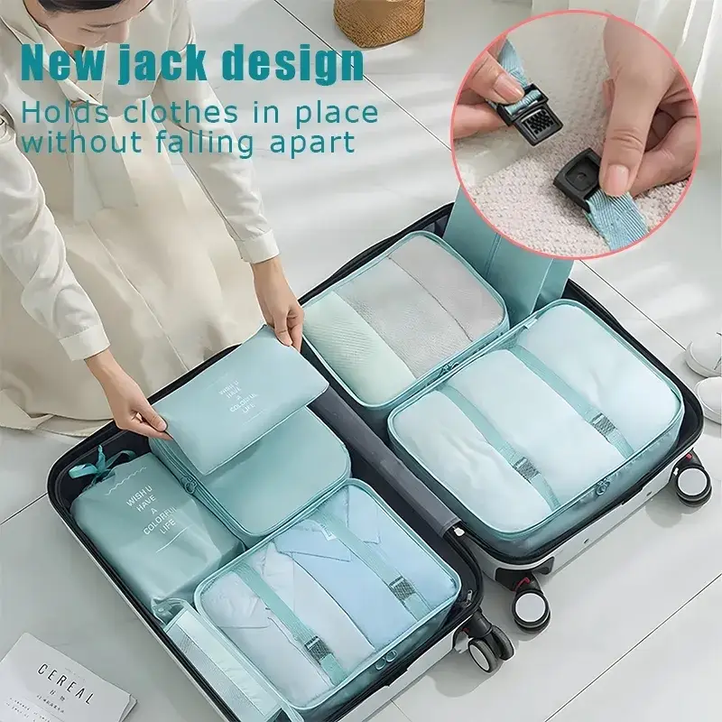 Ecotrek 8-Piece Folding Travel Organizer Storage Bags - Suitcase Packing Set ZH16008 by ECOTREK