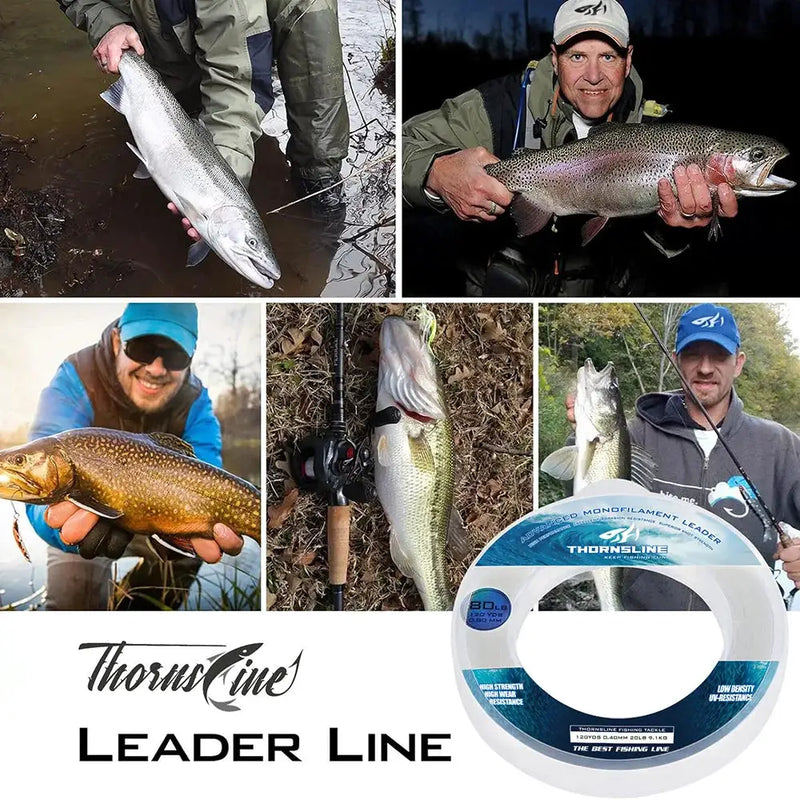 Desers Thornsline 120m 200lb Monofilament Leader Low Stretch Boat Fishing Catfish Thornsline 120m 200lb Monofilament Leader Boat Fishing