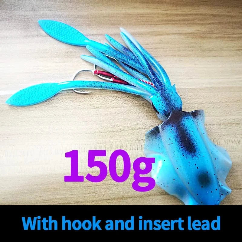 SUNMILE Fishing Soft Squid Lure 20g/60g/80g/100g/120g/150g Luminous/UV Squid Jig Fishing Lures For Sea Fishing Wobbler Bait - Action Outdoors Kiwi