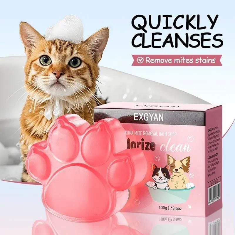 Poppy Gifts Pet Pet Mite Removal Bath Soap – Paw Shape 100g Pet Mite Removal Bath Soap – Paw Shape 100g