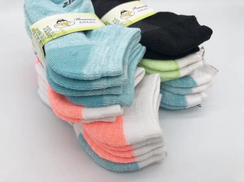 dealonline.co.nz dealonlinenz (36 Pairs) 4-6 Years Kids' Ankle Socks Cushion Socks Kids Ankle Cushioned Socks 36 Pairs Mixed Colors