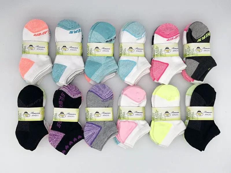 dealonline.co.nz dealonlinenz (36 Pairs) 4-6 Years Kids' Ankle Socks Cushion Socks Kids Ankle Cushioned Socks 36 Pairs Mixed Colors