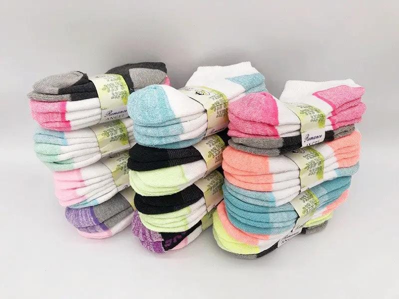 dealonline.co.nz dealonlinenz (36 Pairs) 4-6 Years Kids' Ankle Socks Cushion Socks Kids Ankle Cushioned Socks 36 Pairs Mixed Colors