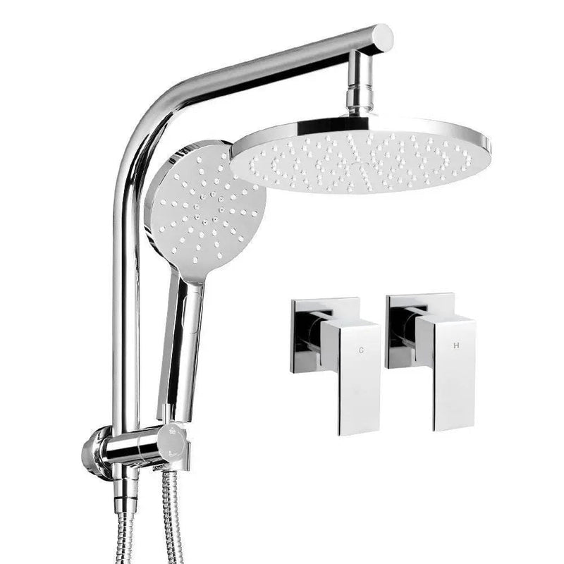 SportZone.co.nz Home & Garden > Bathroom Accessories Cefito 9'' Rain Shower Head Set Handheld Round High Pressure Twins Tap Chome Cefito 9'' Rain Shower Head Set Handheld Round High Pressure Twins Tap Chome
