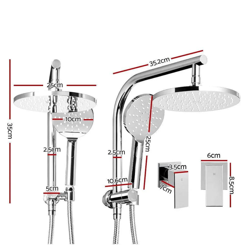 SportZone.co.nz Home & Garden > Bathroom Accessories Cefito 9'' Rain Shower Head Set Handheld Round High Pressure Twins Tap Chome Cefito 9'' Rain Shower Head Set Handheld Round High Pressure Twins Tap Chome