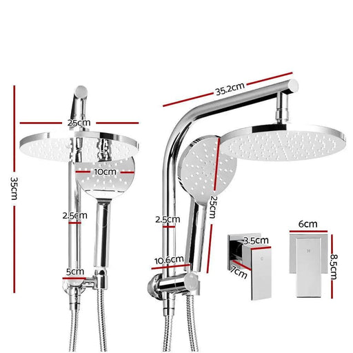 SportZone.co.nz Home & Garden > Bathroom Accessories Cefito 9'' Rain Shower Head Set Handheld Round High Pressure Twins Tap Chome Cefito 9'' Rain Shower Head Set Handheld Round High Pressure Twins Tap Chome