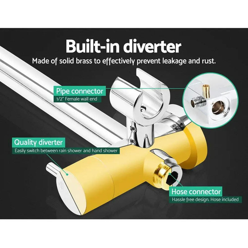 SportZone.co.nz Home & Garden > Bathroom Accessories Cefito 9'' Rain Shower Head Set Handheld Round High Pressure Twins Tap Chome Cefito 9'' Rain Shower Head Set Handheld Round High Pressure Twins Tap Chome