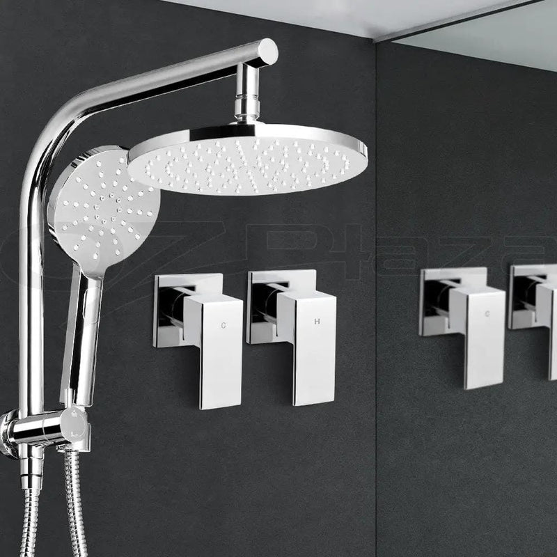 SportZone.co.nz Home & Garden > Bathroom Accessories Cefito 9'' Rain Shower Head Set Handheld Round High Pressure Twins Tap Chome Cefito 9'' Rain Shower Head Set Handheld Round High Pressure Twins Tap Chome