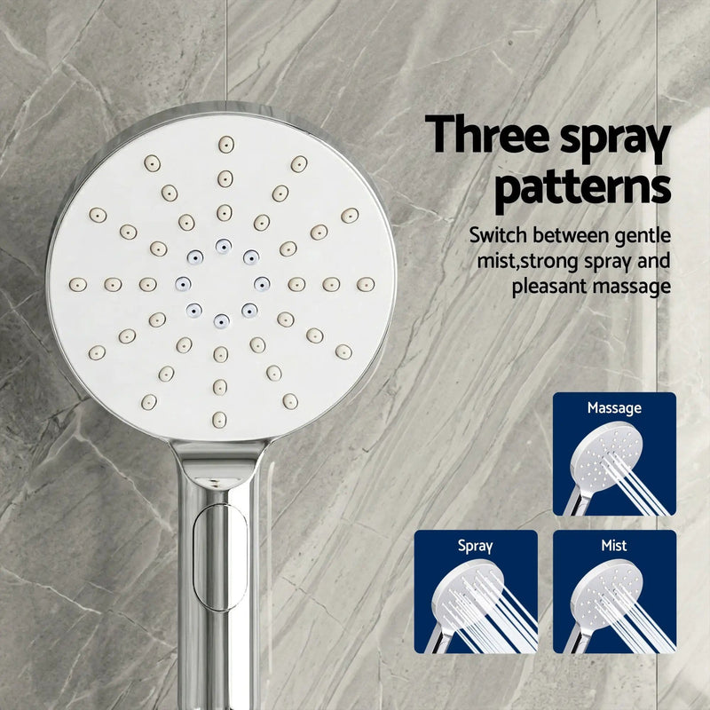SportZone.co.nz Furniture > Bathroom > Shower Heads & Screens Cefito 9'' Rain Shower Head Set Handheld Round High Pressure Twins Tap Chrome Cefito 9'' Rain Shower Head Set Handheld Round High Pressure Twins Tap Chrome