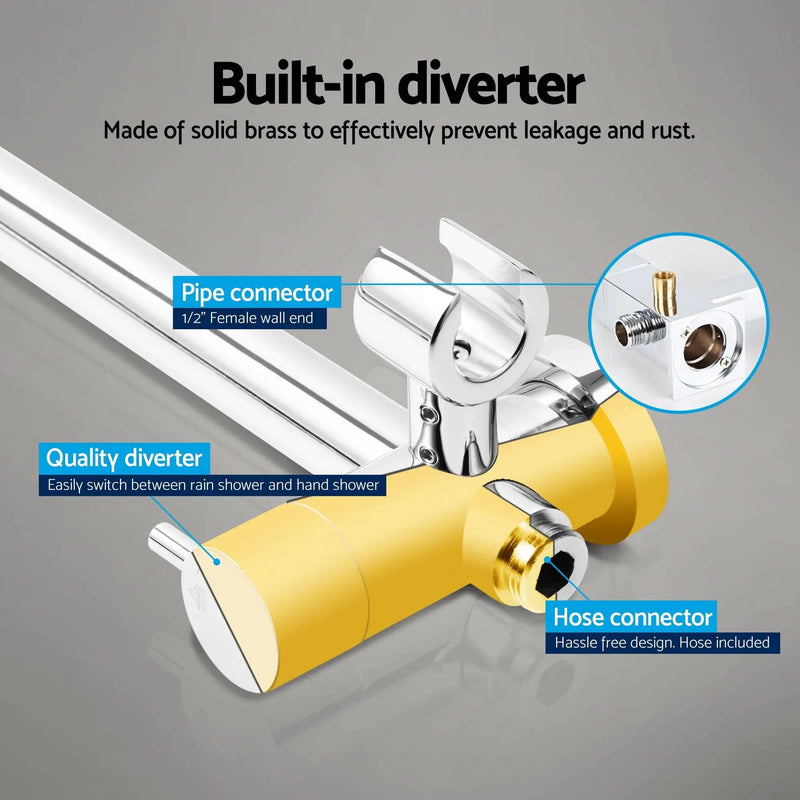 SportZone.co.nz Furniture > Bathroom > Shower Heads & Screens Cefito 9'' Rain Shower Head Set Handheld Round High Pressure Twins Tap Chrome Cefito 9'' Rain Shower Head Set Handheld Round High Pressure Twins Tap Chrome