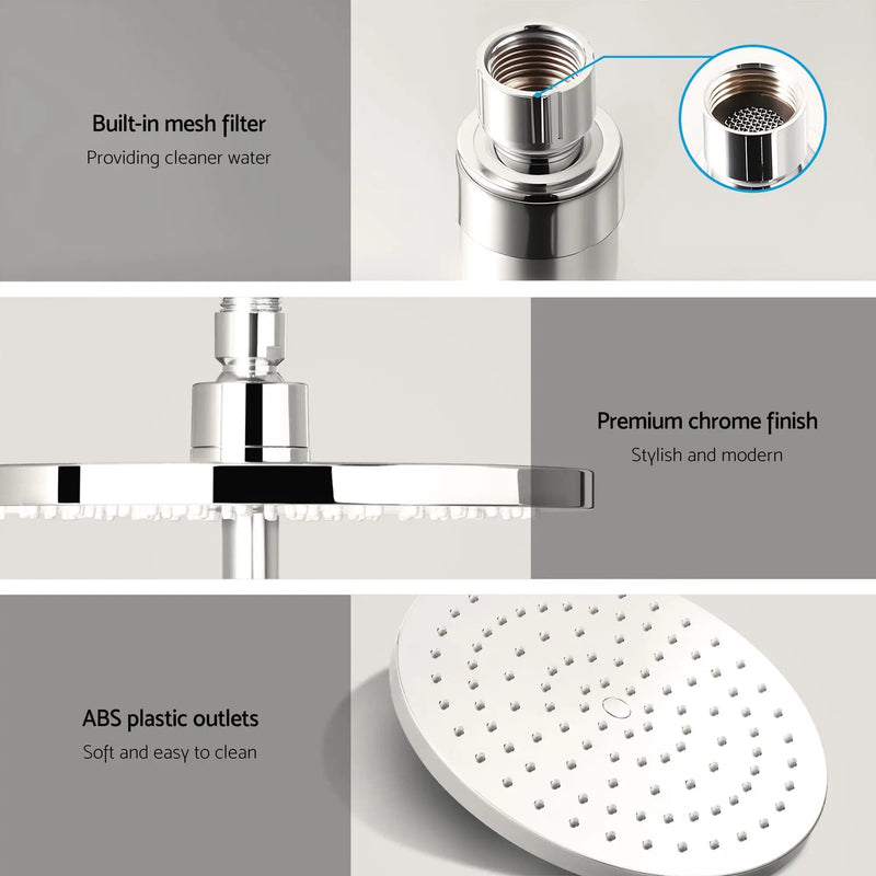 SportZone.co.nz Furniture > Bathroom > Shower Heads & Screens Cefito 9'' Rain Shower Head Set Handheld Round High Pressure Twins Tap Chrome Cefito 9'' Rain Shower Head Set Handheld Round High Pressure Twins Tap Chrome