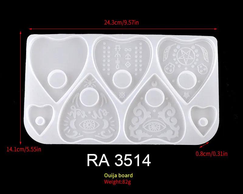 Oujia Board Moulds and Planchette Resin Moulds, Gothic Epoxy Resin Silicone Moulds for Ouija Board Game, Pendant, Resin Crafts by Resin Art NZ