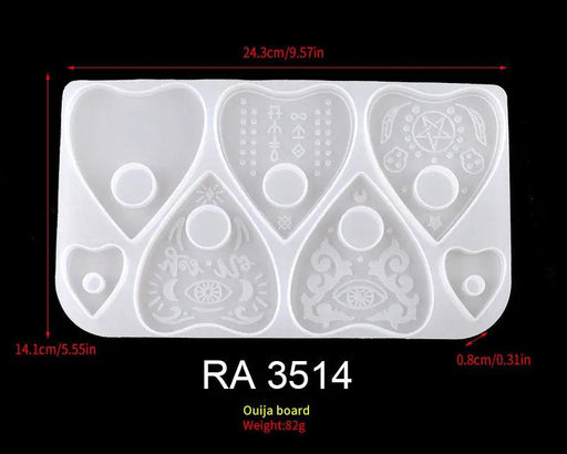 Oujia Board Moulds and Planchette Resin Moulds, Gothic Epoxy Resin Silicone Moulds for Ouija Board Game, Pendant, Resin Crafts by Resin Art NZ