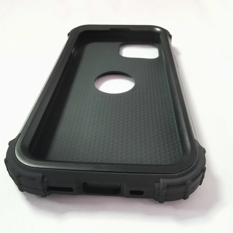 iPhone 13 Pro Max Defender Case Black TPU Rubber PC Shield