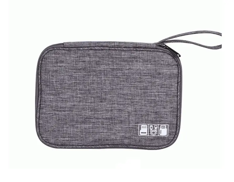 2 Layer Waterproof USB Cable Charging Storage Bag Phone Pad Zip Organiser by dealonline.co.nz