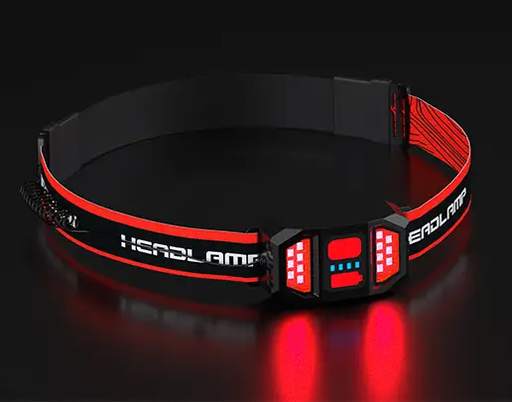 230°Wide-Angle Headlamp Flashlight with Red Taillight 3 Light Modes Lightweight by dealonline.co.nz