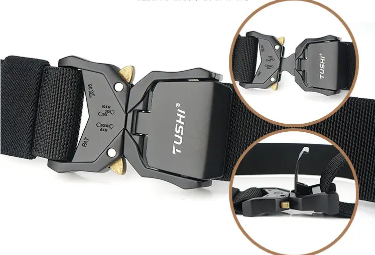 Tactical Belt Military Hiking Nylon Web Rigger Work Belts Heavy-Duty Quick-Relea by dealonline.co.nz