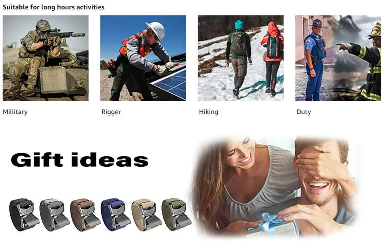 Tactical Belt Military Hiking Nylon Web Rigger Work Belts Heavy-Duty Quick-Relea by dealonline.co.nz