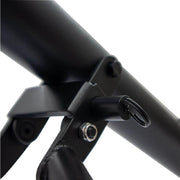 Close-up of the Kilwell Outrigger Base Slimline I/D42mm Black showcasing the stainless steel and satin-black finish.