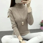Women's Wool High Neck Fashion Sweater - Slim Fit, Long Sleeves | Winter Warmth by Mead's Supply & Equipment Outfitters limited