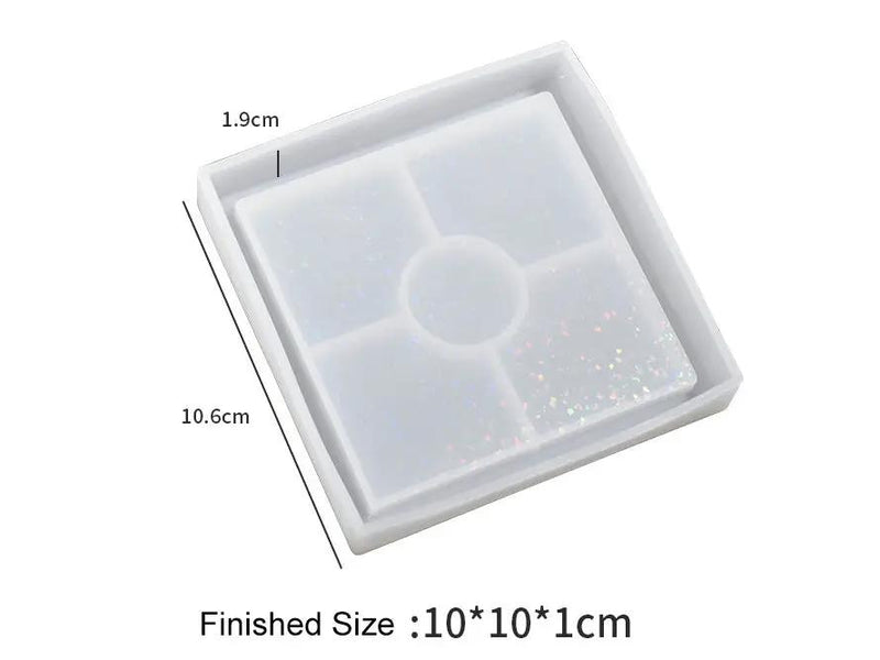 Holographics Coaster Moulds - Round/Square/Hexagonal by Resin Art NZ