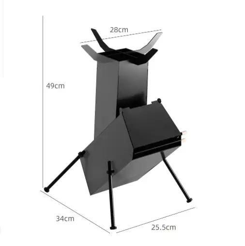 Rocket Stove 34x25x49cm by salelink.co.nz