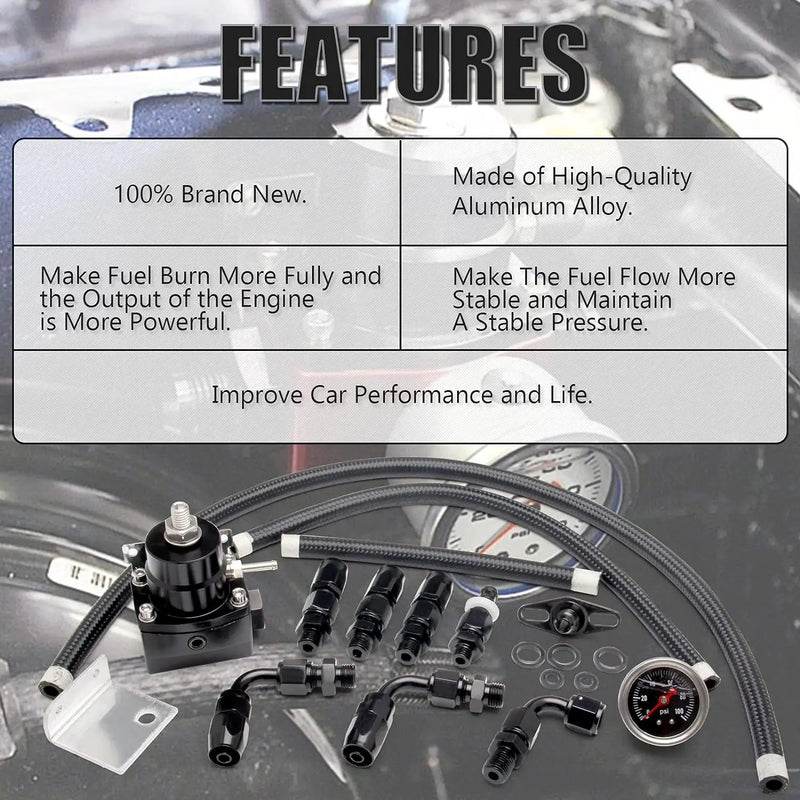 Universal Adjustable EFI Fuel Pressure Regulator Kit by salelink.co.nz