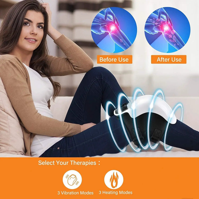 Knee Massager Heating Pad Infrared Heat Vibration Knee Pain Relief by salelink.co.nz