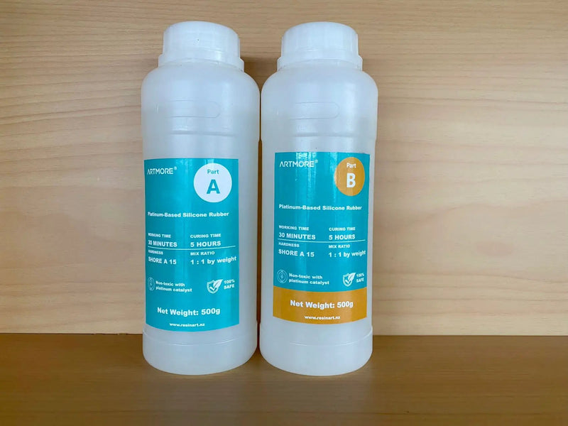 Shore A 15 - RTV Addition Cure Liquid Silicone Rubber - Mould Making - 1kg by Resin Art NZ