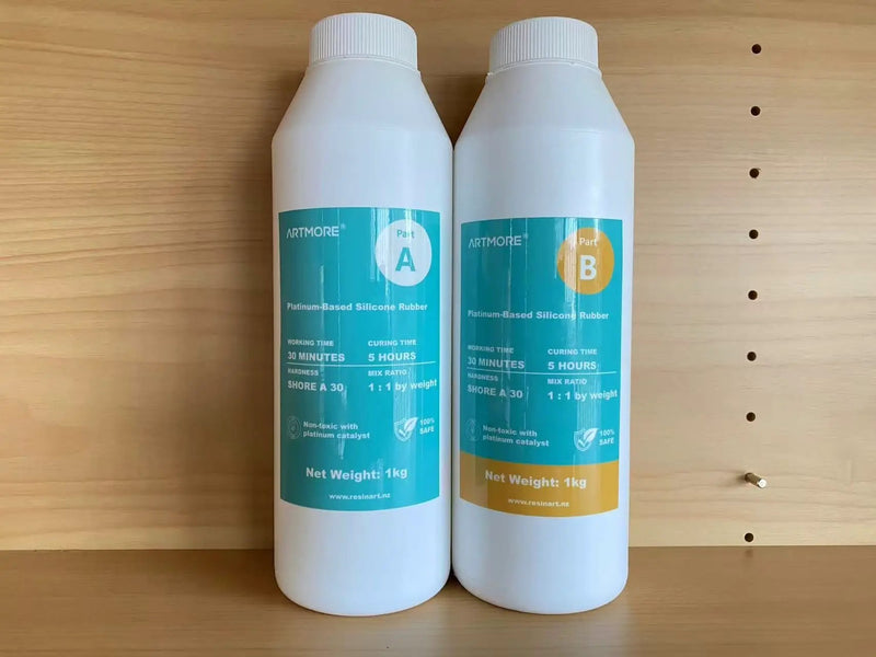 Shore A 30 - RTV Addition Cure Liquid Silicone Rubber - Mould Making - 2kg - Clear by Resin Art NZ