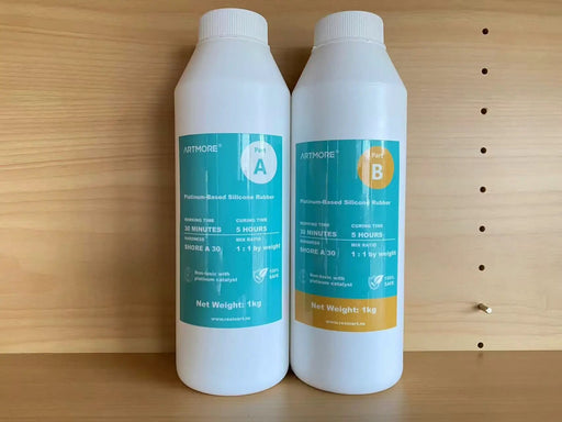 Shore A 30 - RTV Addition Cure Liquid Silicone Rubber - Mould Making - 2kg - Clear by Resin Art NZ