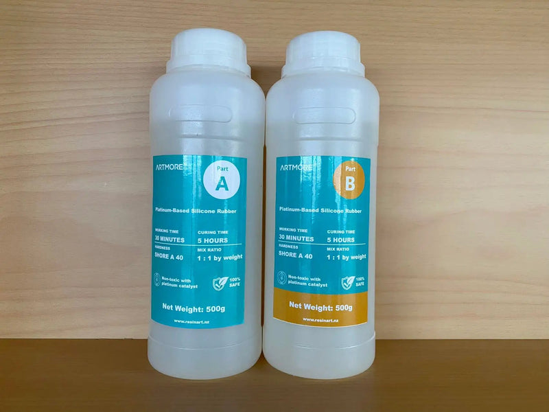 Shore A 40 - RTV Addition Cure Liquid Silicone Rubber - Mould Making - 1kg by Resin Art NZ