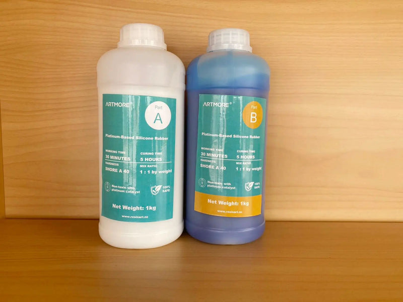 Shore A 40 - RTV Addition Cure Liquid Silicone Rubber - Mould Making - 2kg by Resin Art NZ