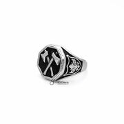 Stainless Steel Ax Hexagon Shape Casting Men's Rings by Glitters